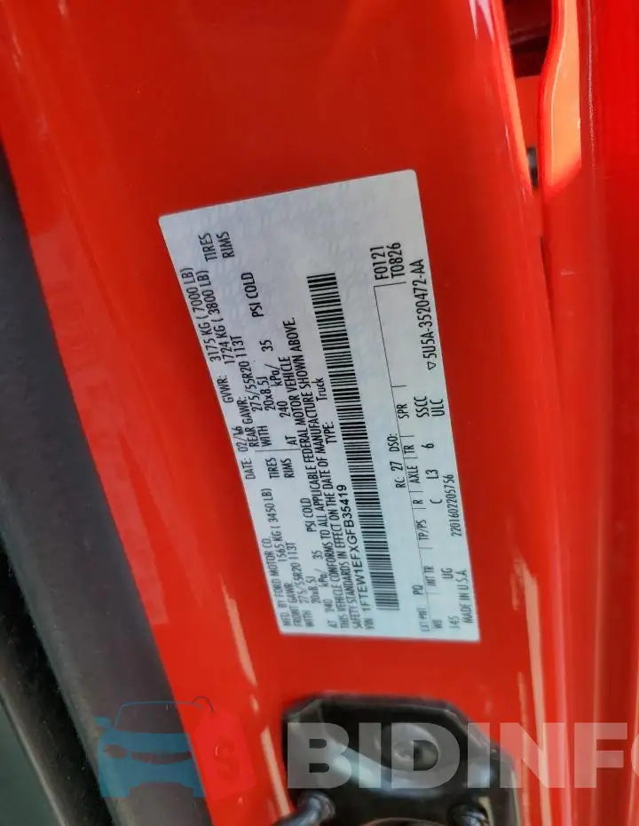 1FTEW1EFXGFB35419 Photo# 12