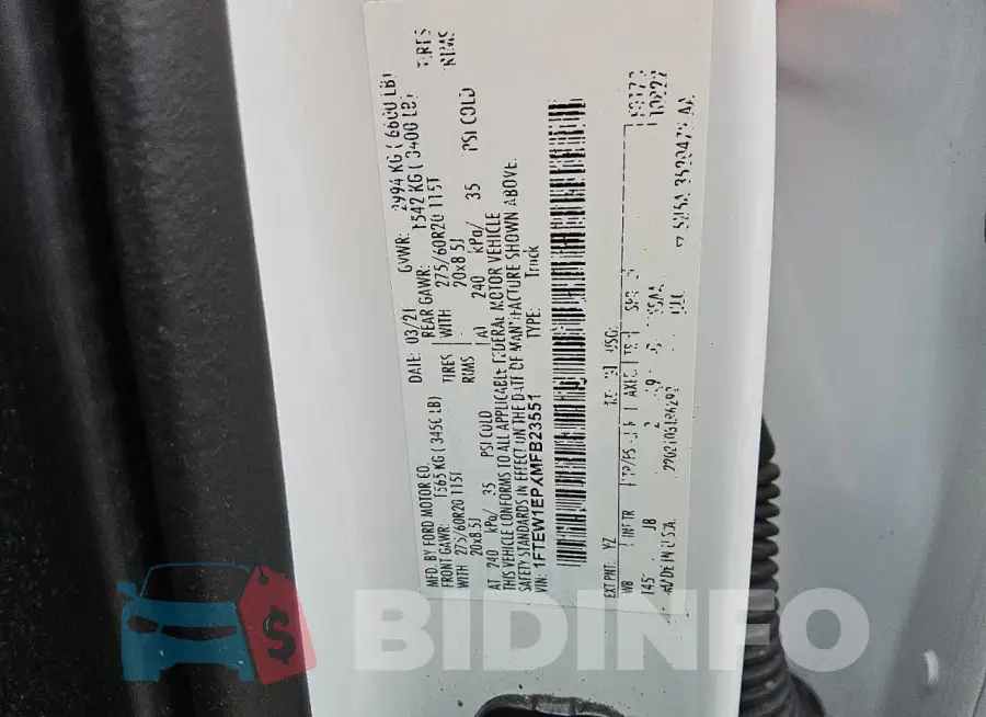 1FTEW1EPXMFB23551 Photo# 12