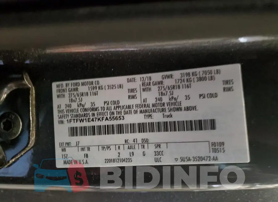 1FTFW1E47KFA55653 Photo# 12