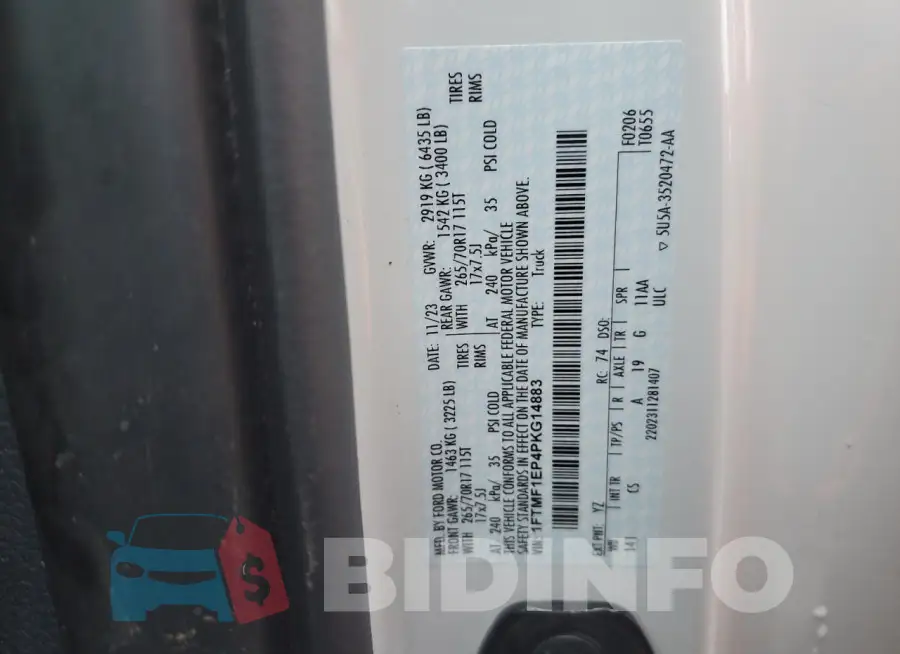 1FTMF1EP4PKG14883 Photo# 12