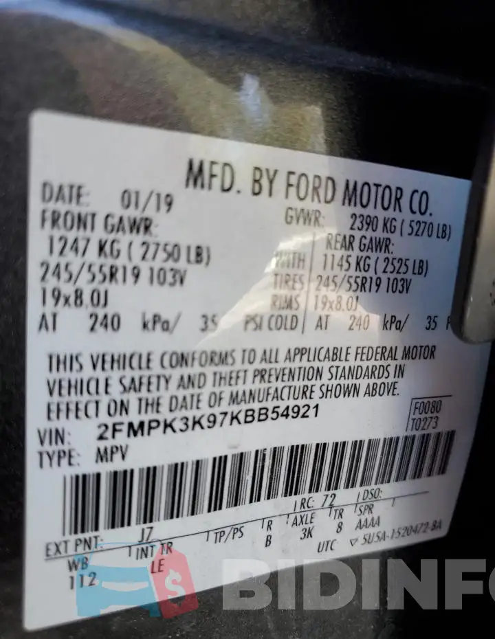 2FMPK3K97KBB54921 Photo# 14