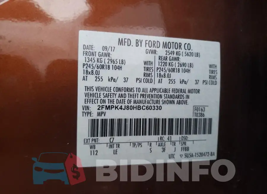 2FMPK4J80HBC60330 Photo# 13