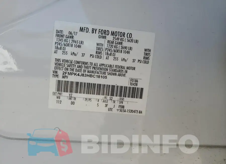 2FMPK4J83HBC18105 Photo# 13