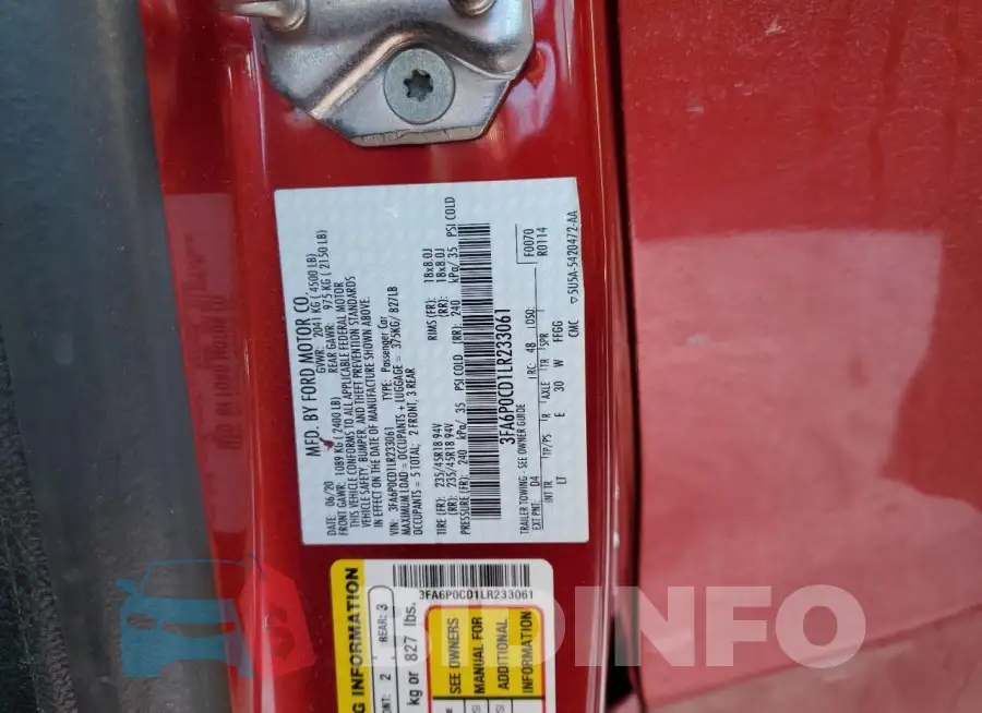 3FA6P0CD1LR233061 Photo# 12