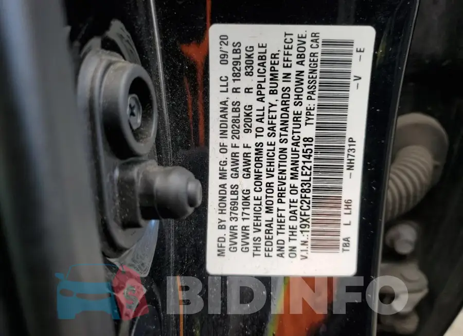19XFC2F83LE214518 Photo# 12