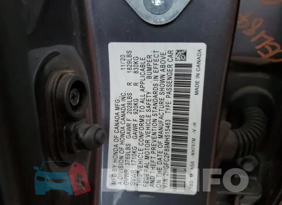 2HGFC2F89MH515463 Photo# 13