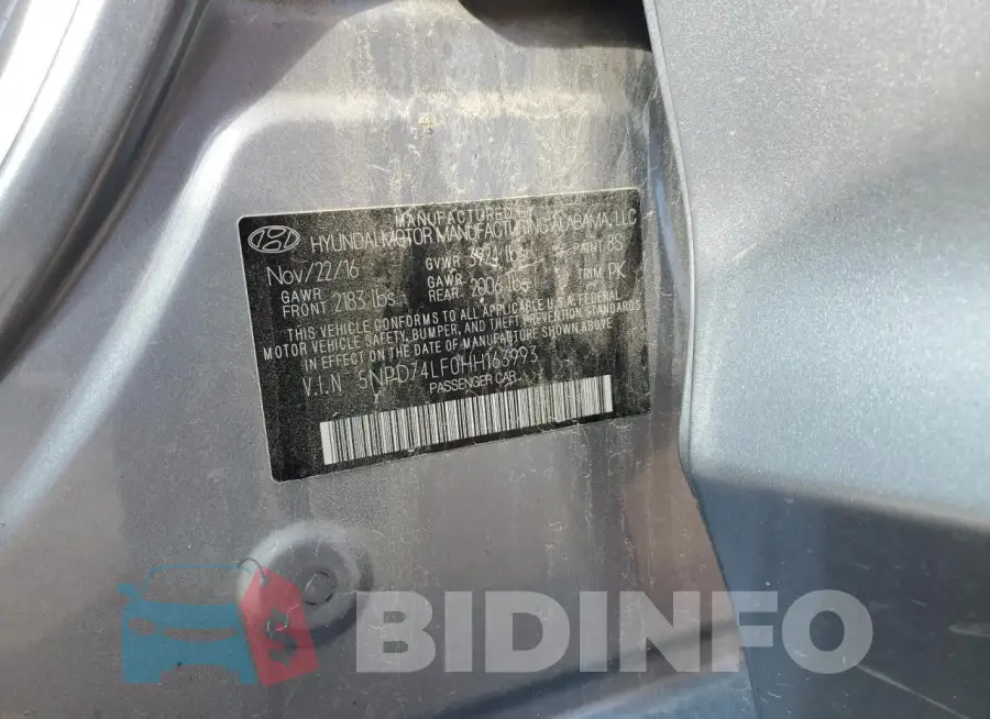 5NPD74LF0HH163993 Photo# 12