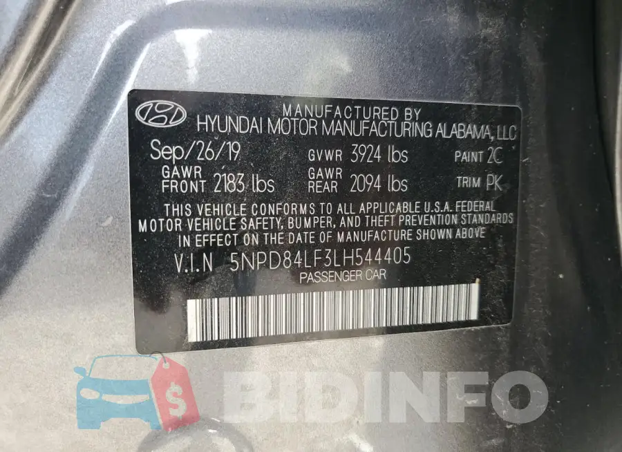 5NPD84LF3LH544405 Photo# 12