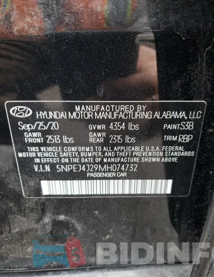 5NPEJ4J29MH074732 Photo# 12