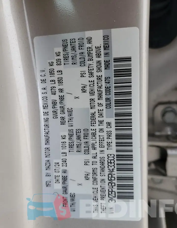 3MZBPABM6RM433503 Photo# 12