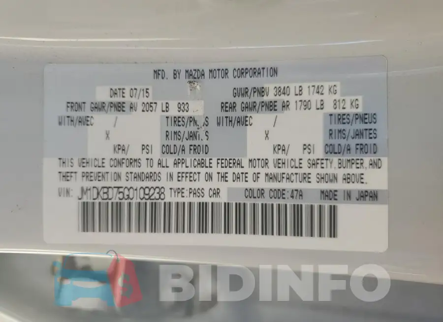 JM1DKBD75G0109238 Photo# 13