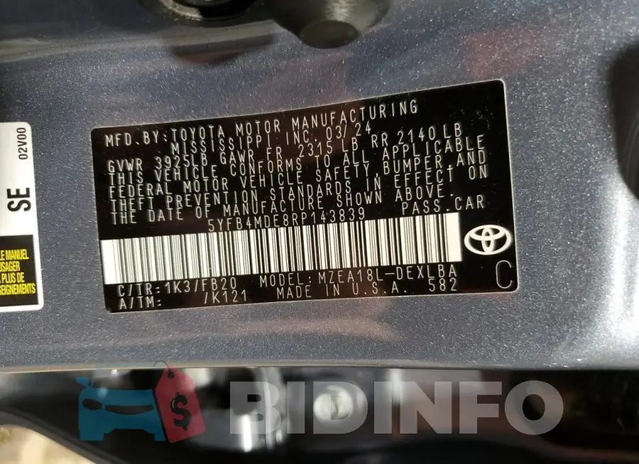5YFB4MDE8RP143839 Photo# 12