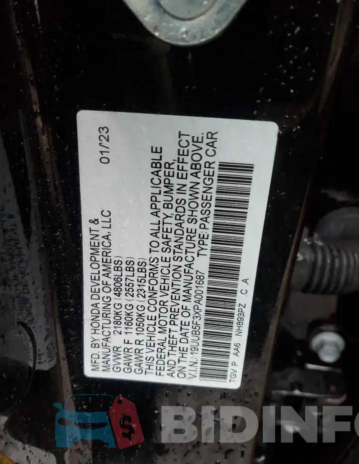 19UUB5F3XPA001687 Photo# 12
