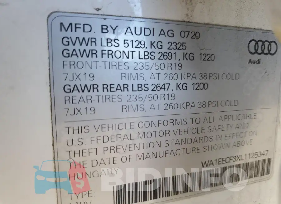 WA1EECF3XL1125347 Photo# 13