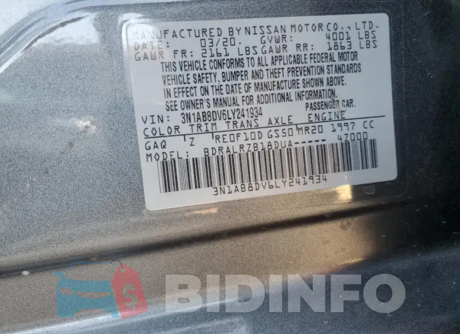 3N1AB8DV6LY241934 Photo# 12