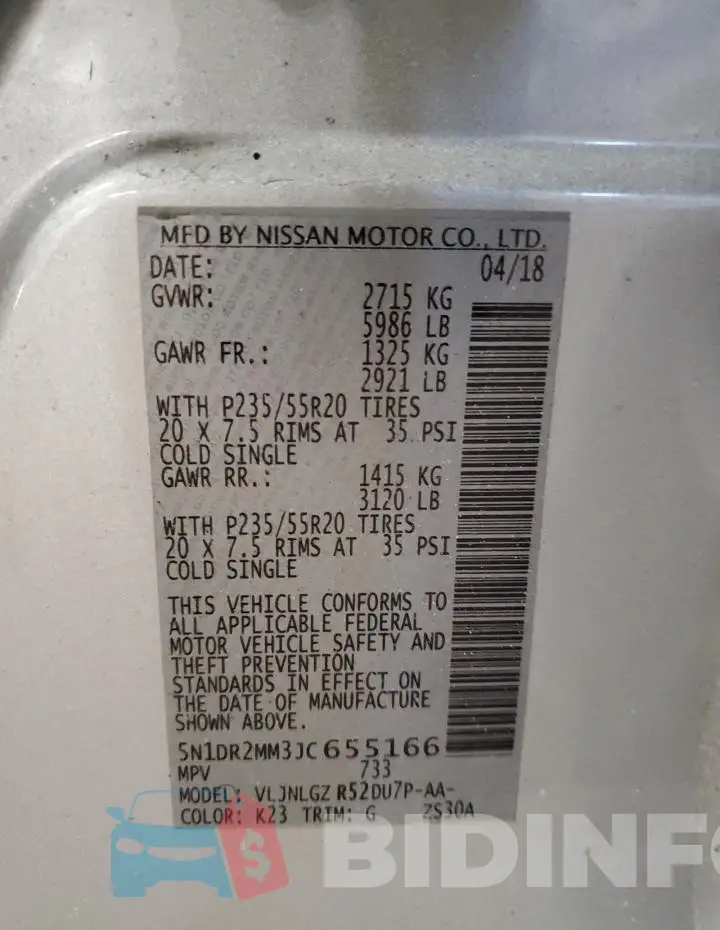 5N1DR2MM3JC655166 Photo# 13