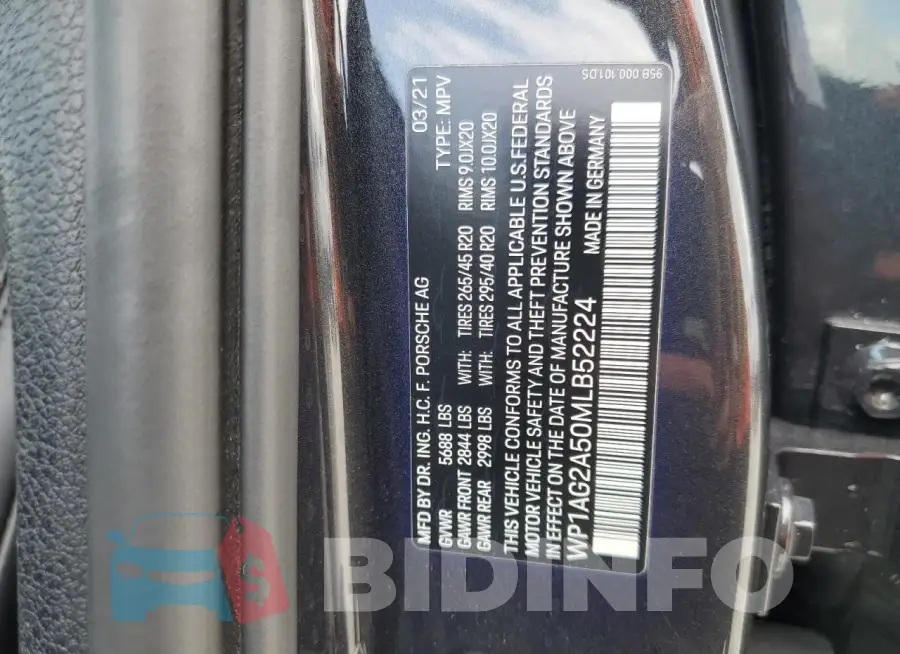 WP1AG2A50MLB52224 Photo# 14