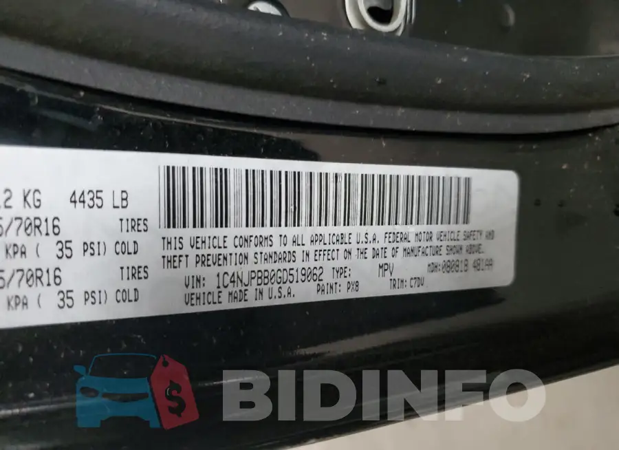 1C4NJPBB0GD519062 Photo# 13