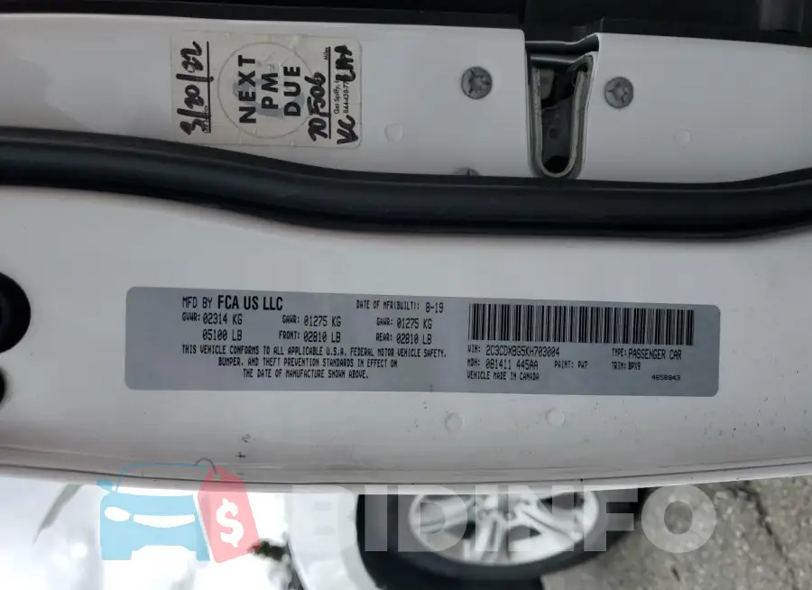 2C3CDXBG5KH703004 Photo# 13
