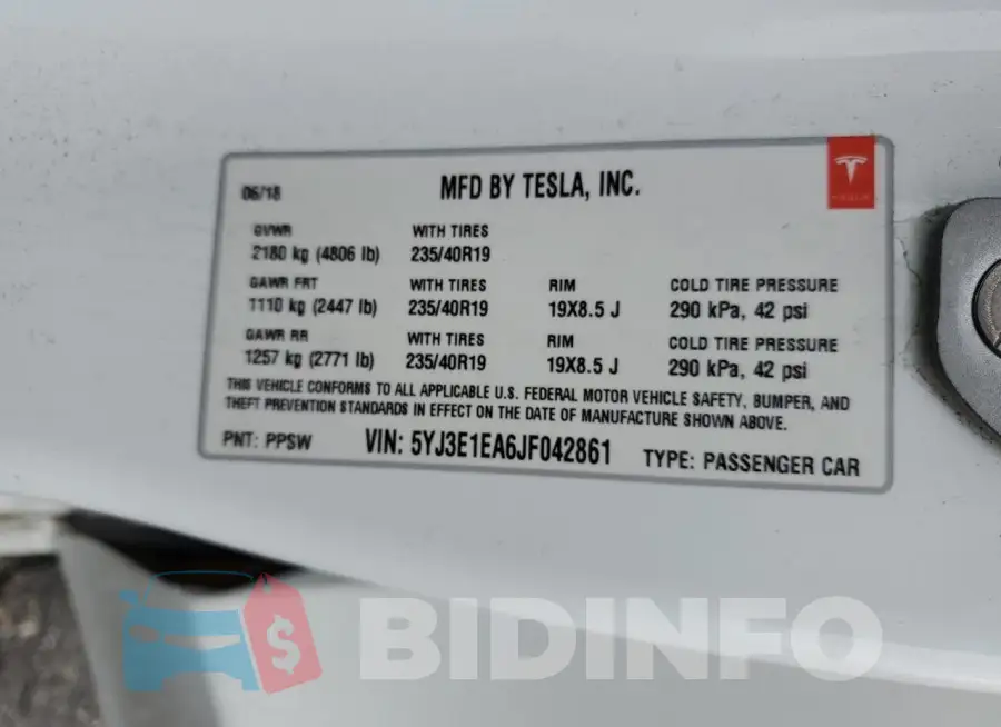 5YJ3E1EA6JF042861 Photo# 12