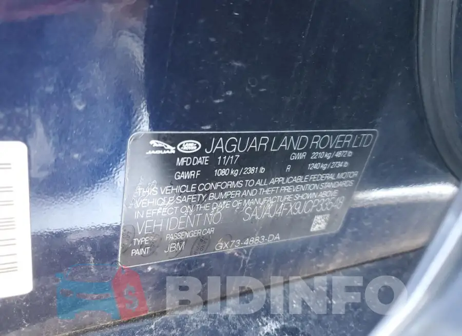 SAJAJ4FX9JCP33548 Photo# 13