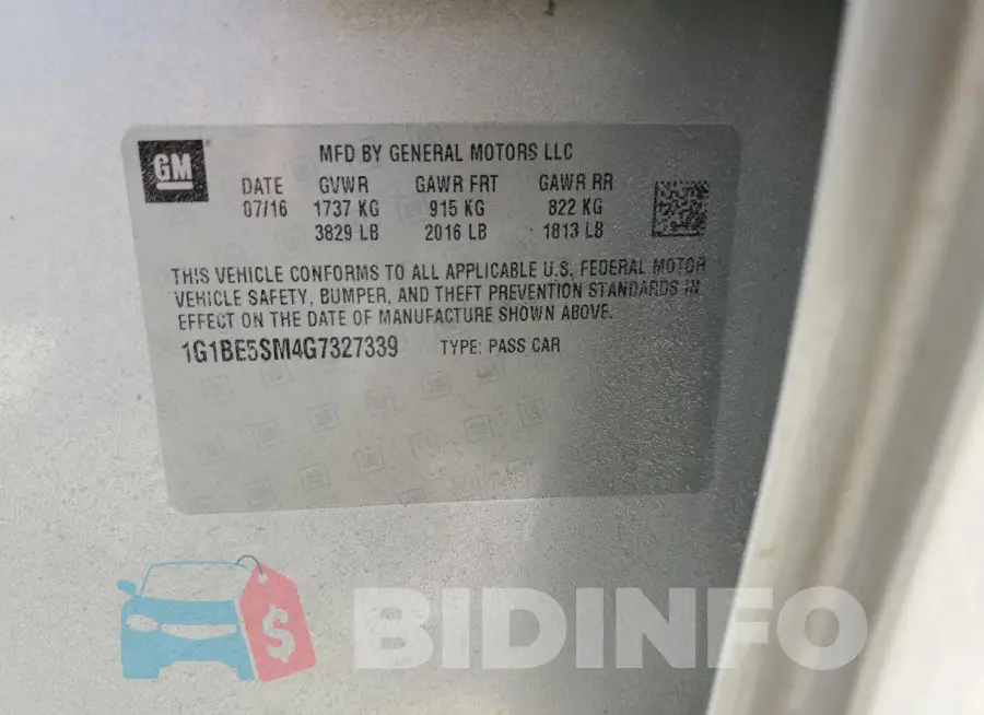 1G1BE5SM4G7327339 Photo# 12