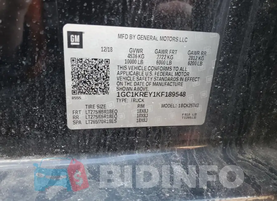 1GC1KREY1KF189548 Photo# 12