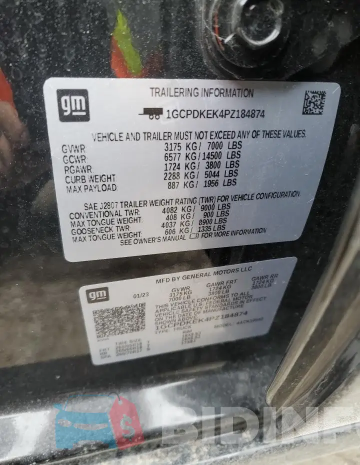 1GCPDKEK4PZ184874 Photo# 13
