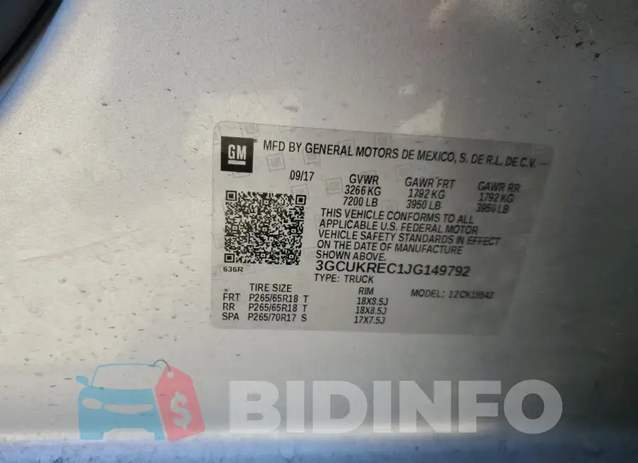 3GCUKREC1JG149792 Photo# 12