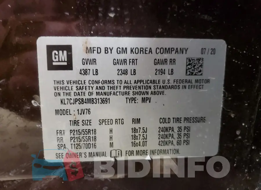 KL7CJPSB4MB313691 Photo# 13