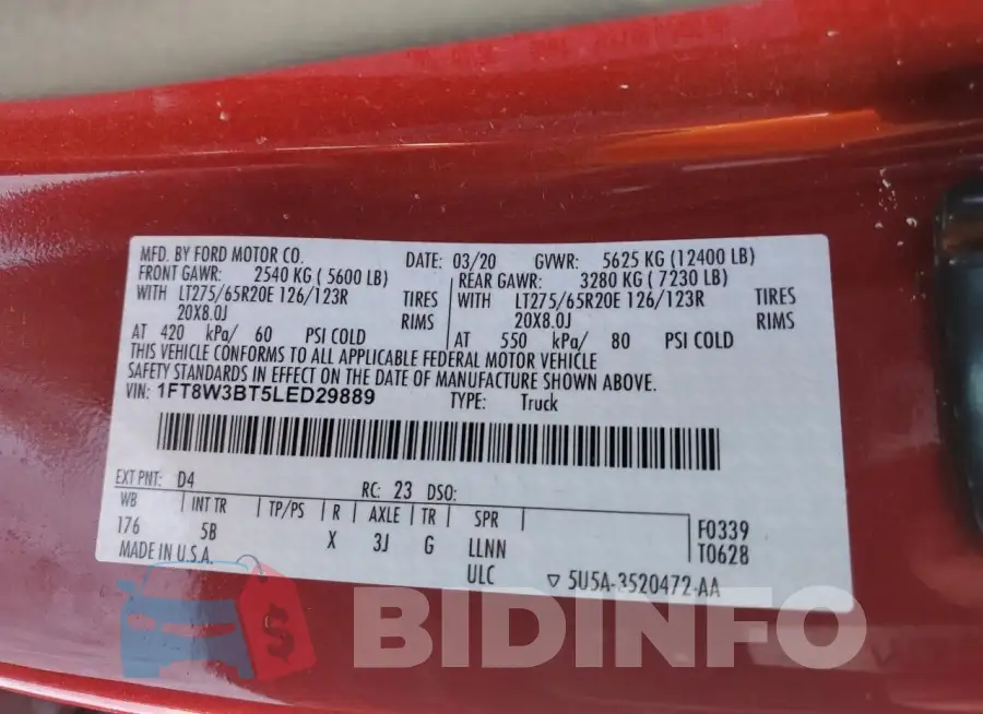 1FT8W3BT5LED29889 Photo# 13
