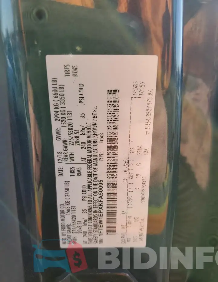 1FTEW1EPXKFA50095 Photo# 12