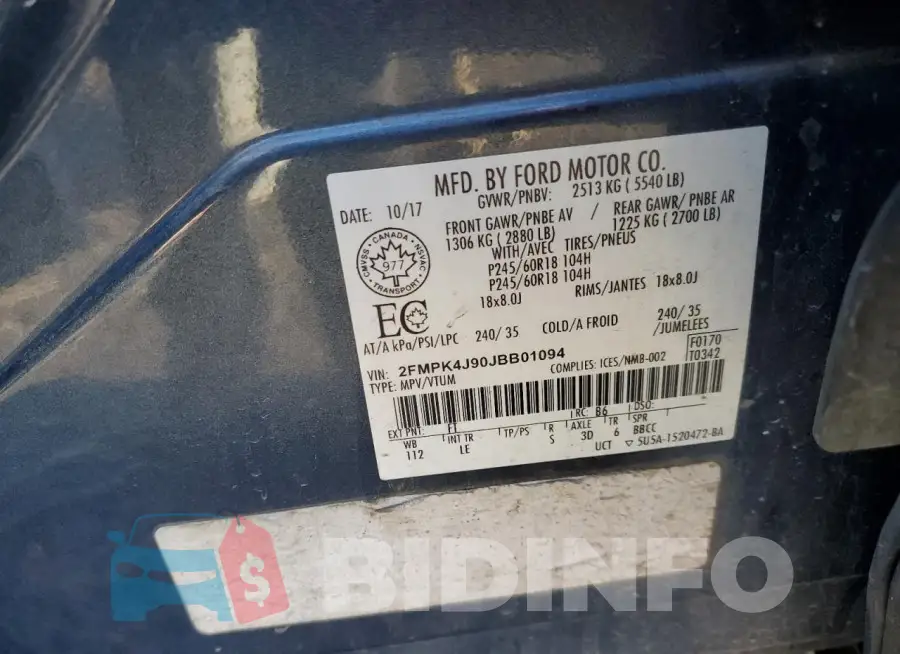 2FMPK4J90JBB01094 Photo# 13