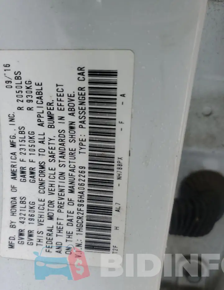 1HGCR2F96HA062269 Photo# 12