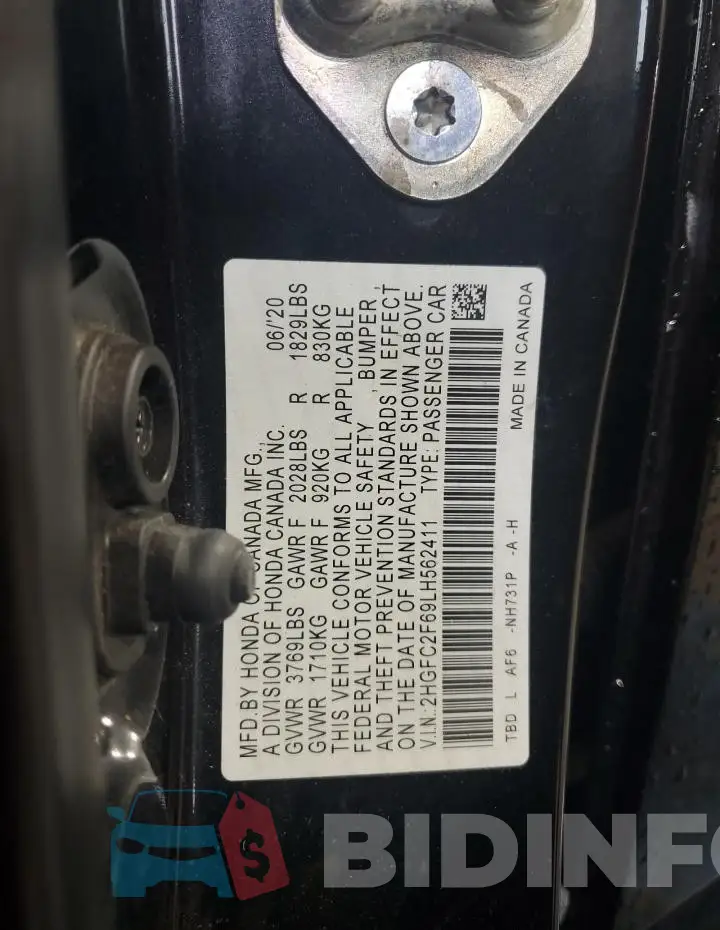 2HGFC2F69LH562411 Photo# 13
