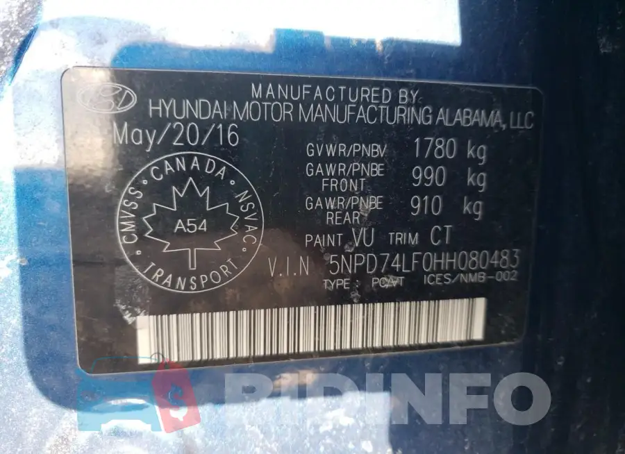 5NPD74LF0HH080483 Photo# 10