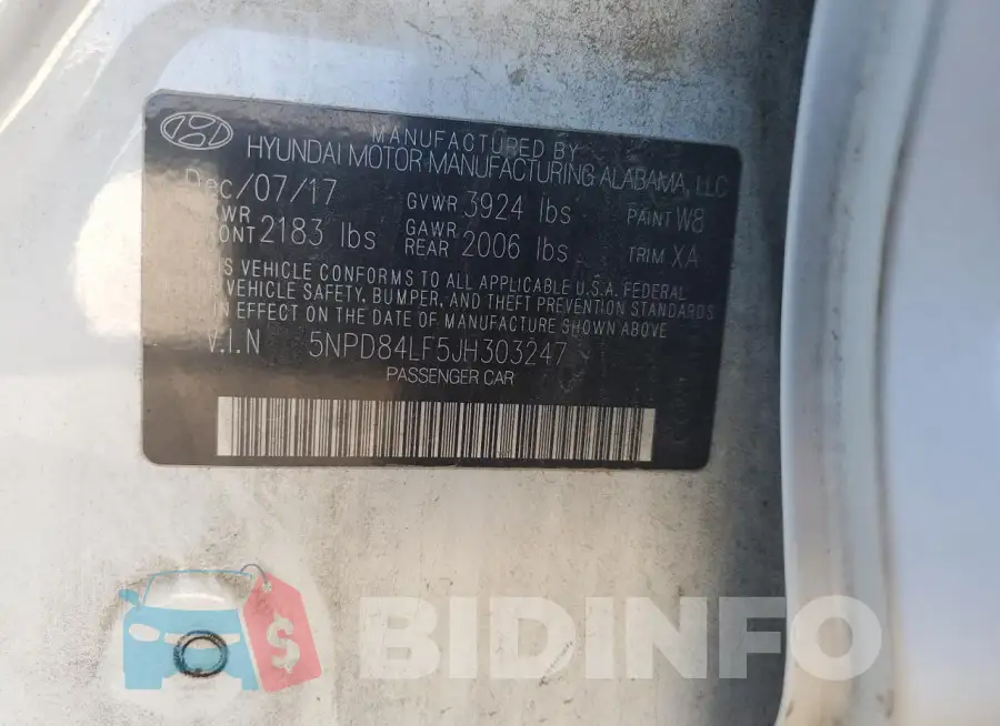 5NPD84LF5JH303247 Photo# 12