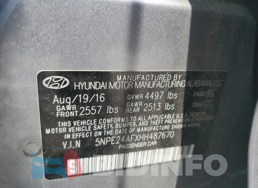 5NPE24AFXHH487670 Photo# 12