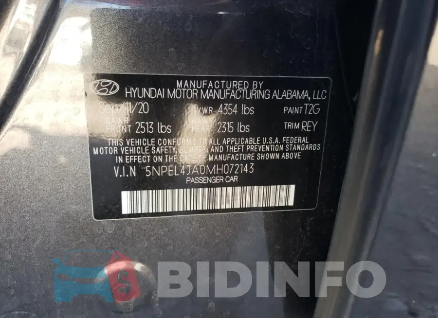 5NPEL4JA0MH072143 Photo# 12
