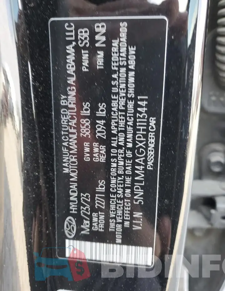 5NPLM4AGXPH113441 Photo# 12