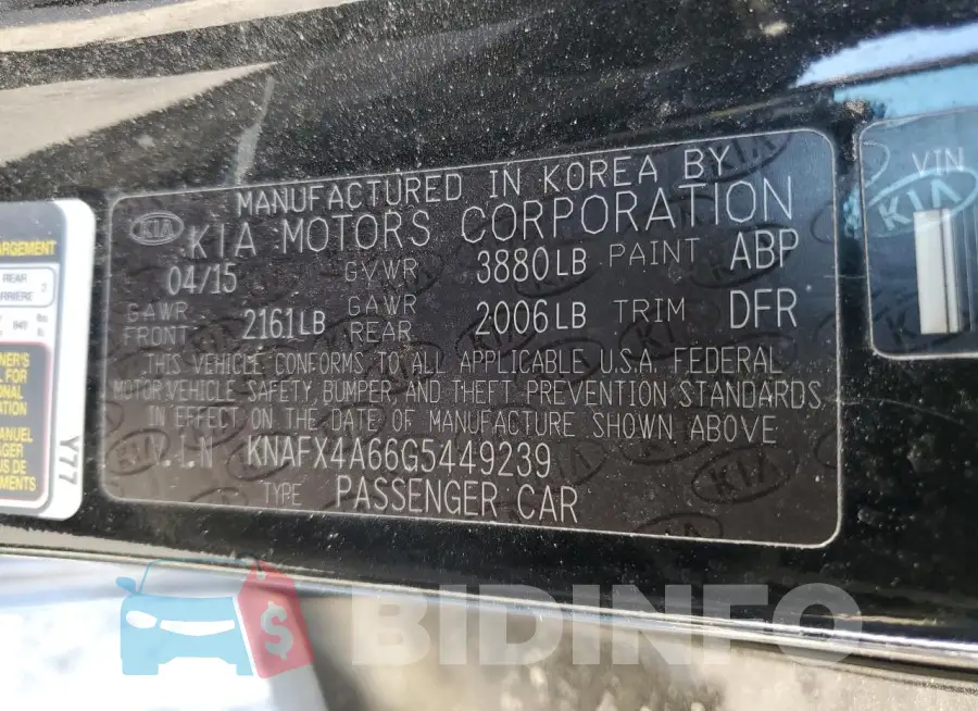 KNAFX4A66G5449239 Photo# 12