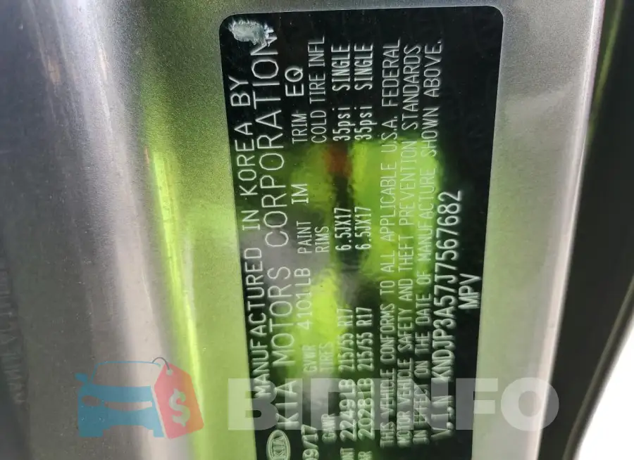 KNDJP3A57J7567682 Photo# 13
