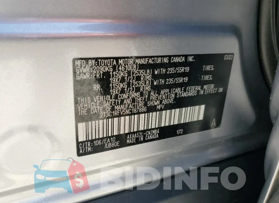 2T3C1RFV5NC187886 Photo# 13