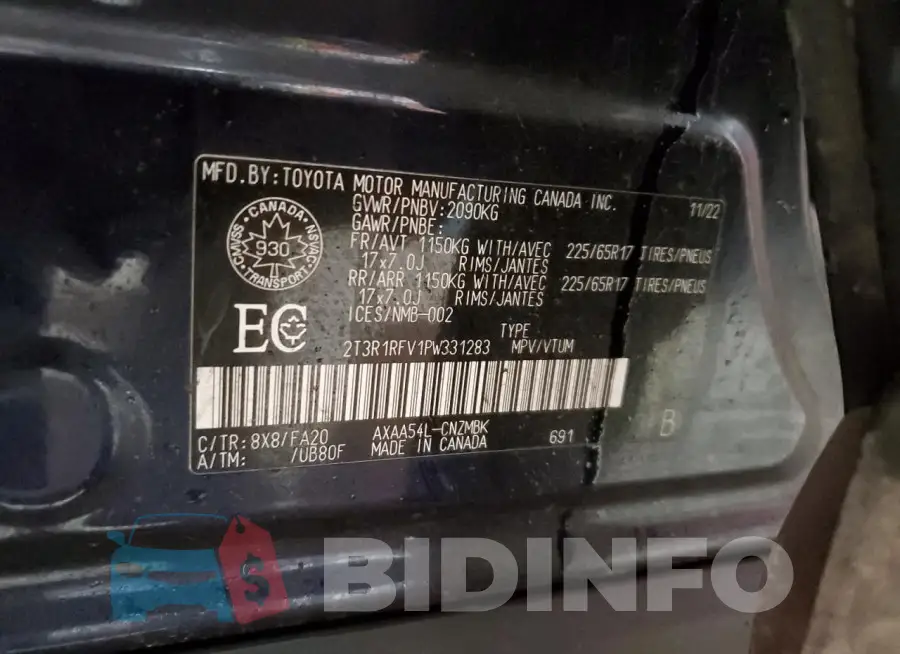 2T3R1RFV1PW331283 Photo# 13