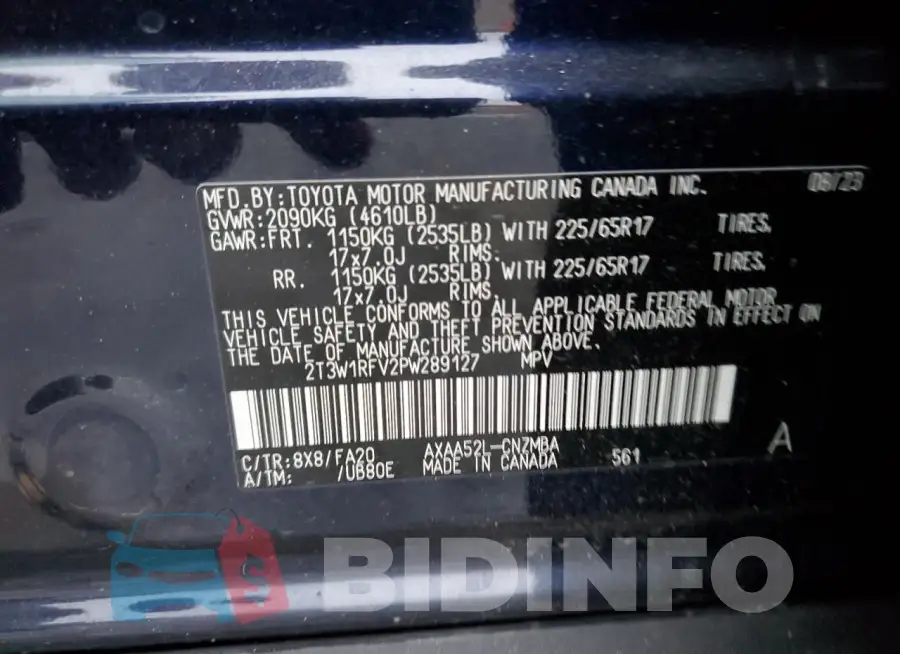 2T3W1RFV2PW289127 Photo# 13