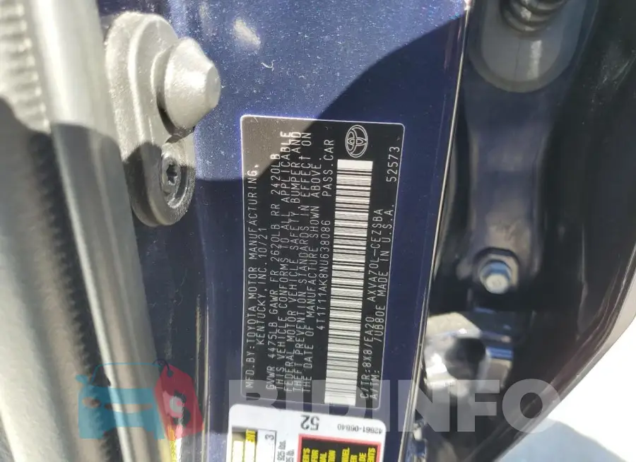 4T1T11AK8NU638086 Photo# 12