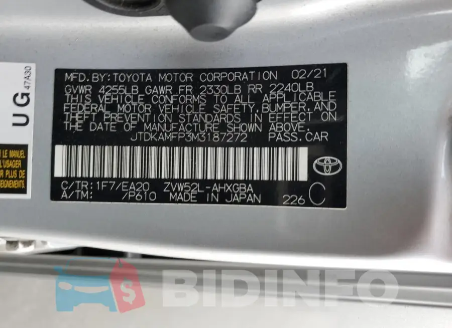 JTDKAMFP3M3187272 Photo# 13