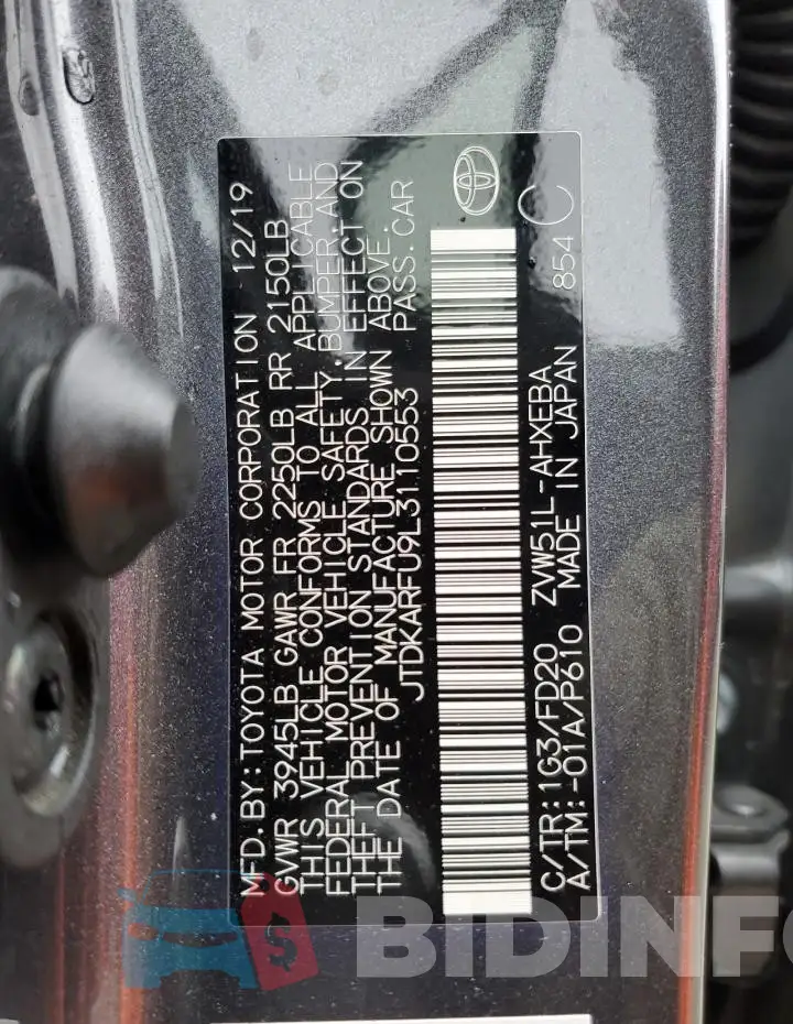 JTDKARFU9L3110553 Photo# 13