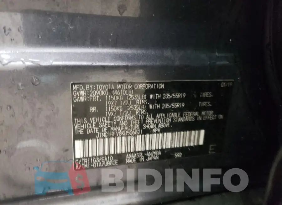 JTMC1RFV8KD506821 Photo# 13