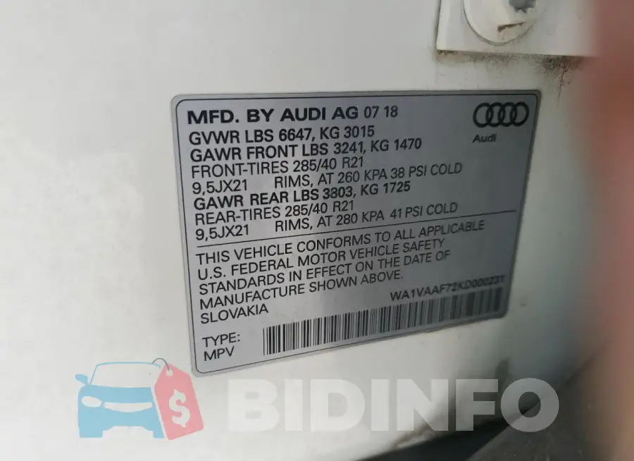 WA1VAAF72KD000231 Photo# 14
